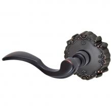 Fusion D-AF-C9-E-ORB-L - Paddle Lever with Round Victorian Rose Dummy Single in Oil Rubbed Bronze - Left