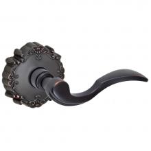 Fusion V-AF-C9-0-ORB-R - Paddle Lever with Round Victorian Rose Privacy Set in Oil Rubbed Bronze - Right