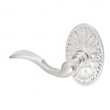 Fusion P-AF-D9-0-BRN-L - Paddle Lever with Oval Floral Rose Passage Set in Brushed Nickel - Left