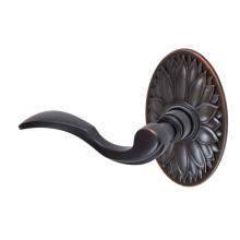 Fusion D-AF-D9-E-ORB-L - Paddle Lever with Oval Floral Rose Dummy Single in Oil Rubbed Bronze - Left