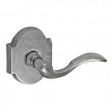 Fusion V-AF-E3-0-ATP-R - Paddle Lever with Beveled Scalloped Rose Privacy Set in Antique Pewter - Right