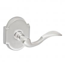 Fusion V-AF-E3-0-BRN-R - Paddle Lever with Beveled Scalloped Rose Privacy Set in Brushed Nickel - Right