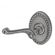 Fusion P-AG-B9-0-ATP-L - Rope Lever with Oval Rope Rose Passage Set in Antique Pewter - Left