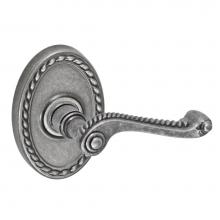 Fusion D-AG-B9-E-ATP-R - Rope Lever with Oval Rope Rose Dummy Single in Antique Pewter - Right