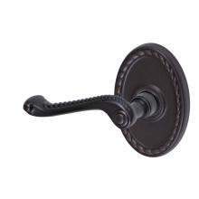 Fusion V-AG-B9-0-ORB-L - Rope Lever with Oval Rope Rose Privacy Set in Oil Rubbed Bronze - Left