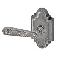 Fusion V-AM-C2-0-ATP-L - Concha Lever with Navajo Stepped Scalloped Rose Privacy Set in Antique Pewter - Left