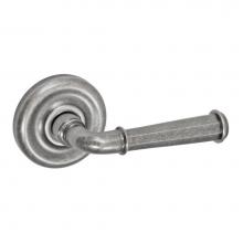 Fusion V-AN-A7-0-ATP-R - St Charles Lever with Contoured Radius Rose Privacy Set in Antique Pewter - Right