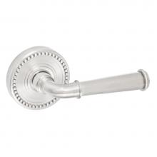 Fusion V-AN-B6-0-BRN-R - St Charles Lever with Beaded Rose Privacy Set in Brushed Nickel - Right