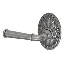 Fusion P-AN-D9-0-ATP-L - St Charles Lever with Oval Floral Rose Passage Set in Antique Pewter - Left