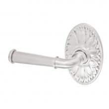 Fusion P-AN-D9-0-BRN-L - St Charles Lever with Oval Floral Rose Passage Set in Brushed Nickel - Left