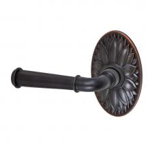 Fusion V-AN-D9-0-ORB-L - St Charles Lever with Oval Floral Rose Privacy Set in Oil Rubbed Bronze - Left