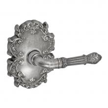 Fusion V-BD-C8-0-ATP-R - Venetian Lever with Victorian Rose Privacy Set in Antique Pewter - Right