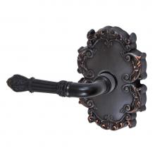 Fusion V-BD-C8-0-ORB-L - Venetian Lever with Victorian Rose Privacy Set in Oil Rubbed Bronze - Left