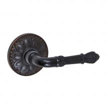 Fusion V-BD-D8-0-ORB-R - Venetian Lever with Floral Rose Privacy Set in Oil Rubbed Bronze - Right