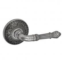 Fusion V-BD-S9-0-ATP-R - Venetian Lever with Venice  Rose Privacy Set in Antique Pewter - Right