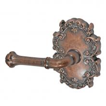 Fusion V-BE-C8-0-ATC-L - Tuscan Lever with Victorian Rose Privacy Set in Antique Copper - Left