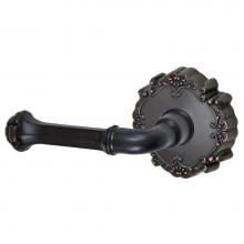 Fusion P-BE-C9-0-ORB-L - Tuscan Lever with Round Victorian Rose Passage Set in Oil Rubbed Bronze - Left