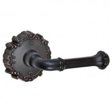 Fusion V-BE-C9-0-ORB-R - Tuscan Lever with Round Victorian Rose Privacy Set in Oil Rubbed Bronze - Right