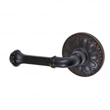 Fusion V-BE-D8-0-ORB-L - Tuscan Lever with Floral Rose Privacy Set in Oil Rubbed Bronze - Left