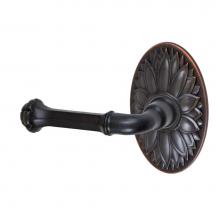 Fusion P-BE-D9-0-ORB-L - Tuscan Lever with Oval Floral Rose Passage Set in Oil Rubbed Bronze - Left
