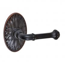 Fusion P-BE-D9-0-ORB-R - Tuscan Lever with Oval Floral Rose Passage Set in Oil Rubbed Bronze - Right