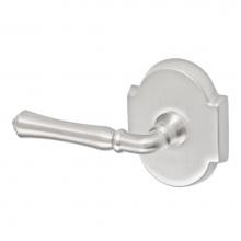 Fusion V-BH-E3-0-BRN-L - Cape Anne Lever with Beveled Scalloped Rose Privacy Set in Brushed Nickel - Left