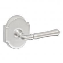 Fusion V-BH-E3-0-BRN-R - Cape Anne Lever with Beveled Scalloped Rose Privacy Set in Brushed Nickel - Right
