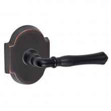 Fusion V-BH-E3-0-ORB-R - Cape Anne Lever with Beveled Scalloped Rose Privacy Set in Oil Rubbed Bronze - Right