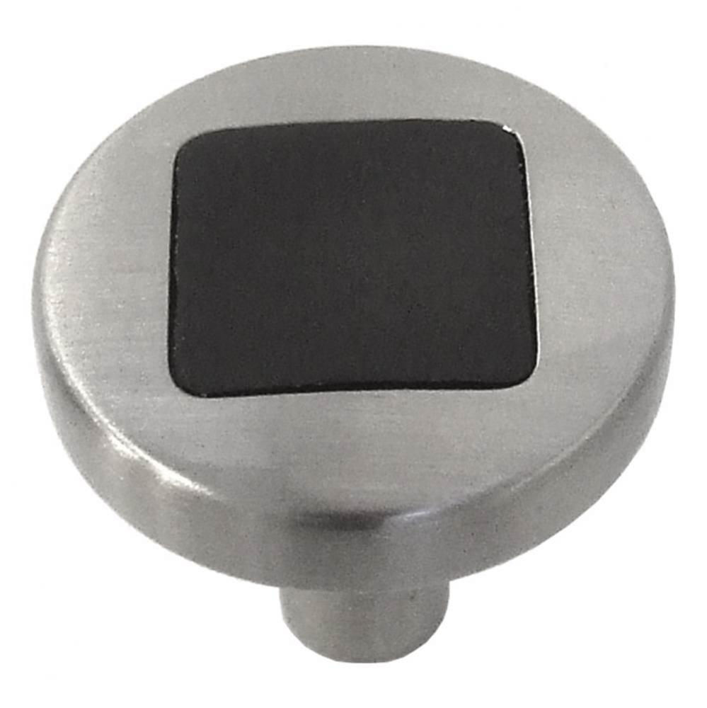 Loft Collection Knob 1'' Diameter Satin Nickel with Black Finish