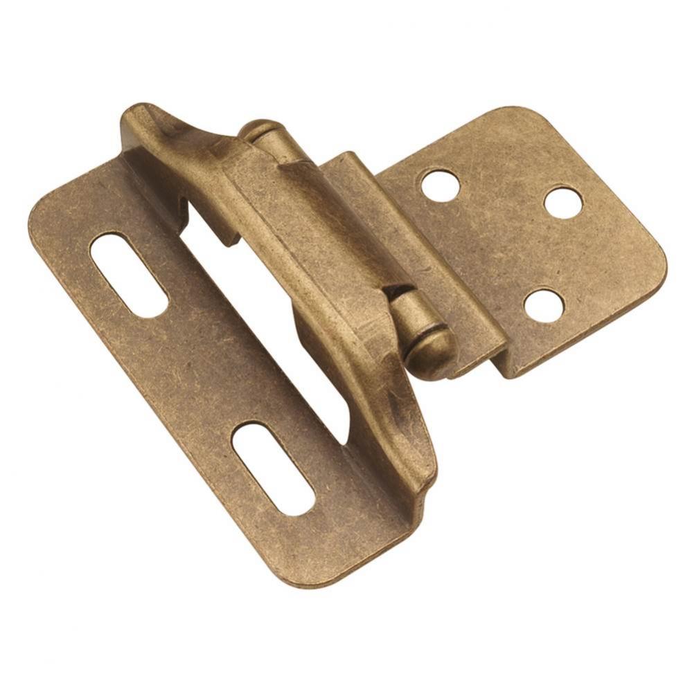 Hinge Semi-Concealed 3/8 Inch Inset 1/4 Inch Overlay Face Frame Part Wrap Self-Close (2 Pack)