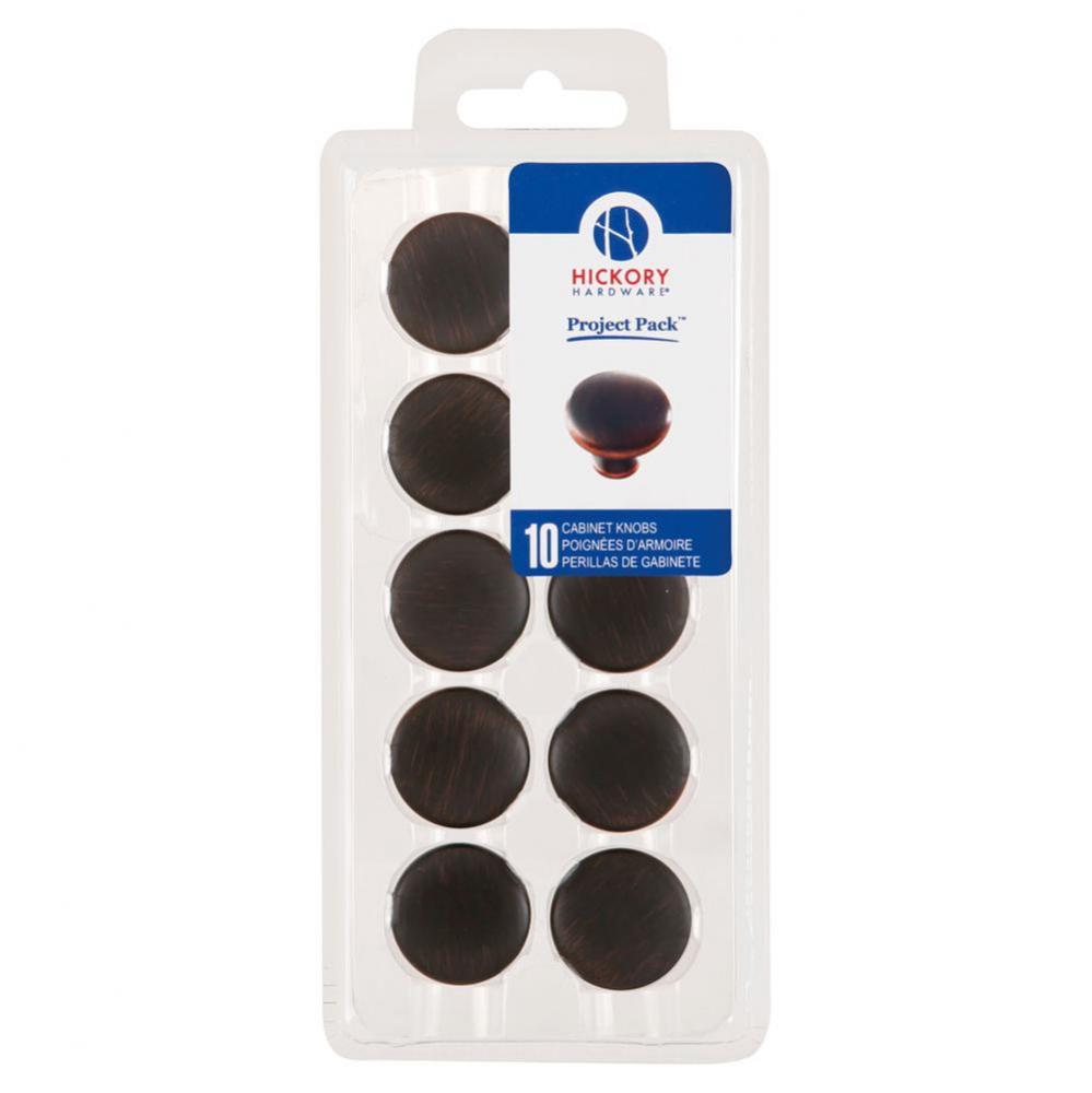 Project Pack Collection Knob 1-1/8'' Oil-Rubbed Bronze Highlighted Finish (10 Pack)