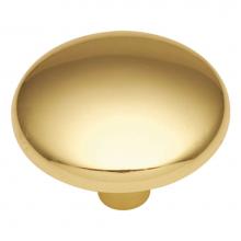 Hickory Hardware P214-3 - Metropolis Collection Knob 1-3/16'' Diameter Polished Brass Finish