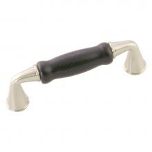 Hickory Hardware P260-SNB - 3 In. Tranquility Satin Nickel With Black Cabinet Pull