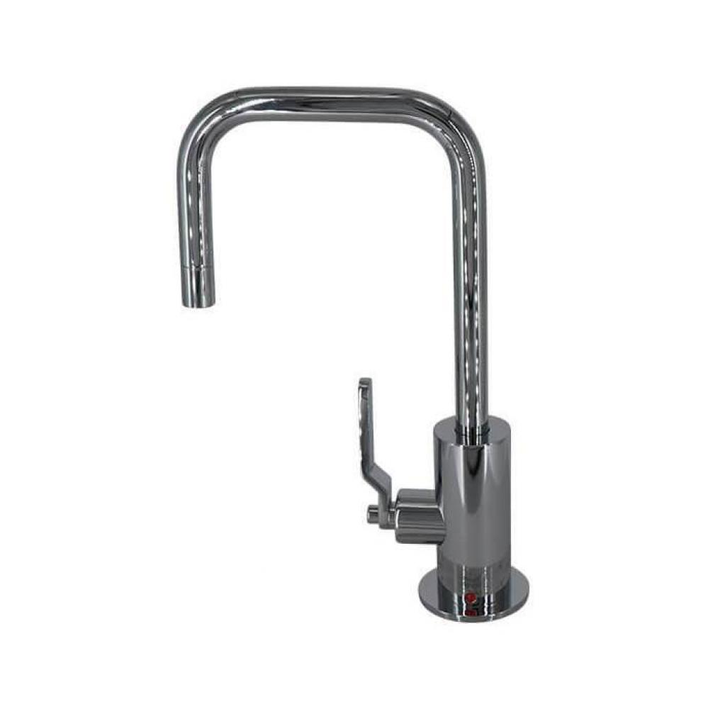 Hot Water Faucet with Contemporary Round Body & Industrial Lever Handle (90-degree Spout)