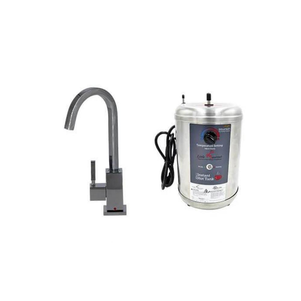 Hot Water Faucet with Contemporary Square Body & Little Gourmet® Premium Hot Water Tank
