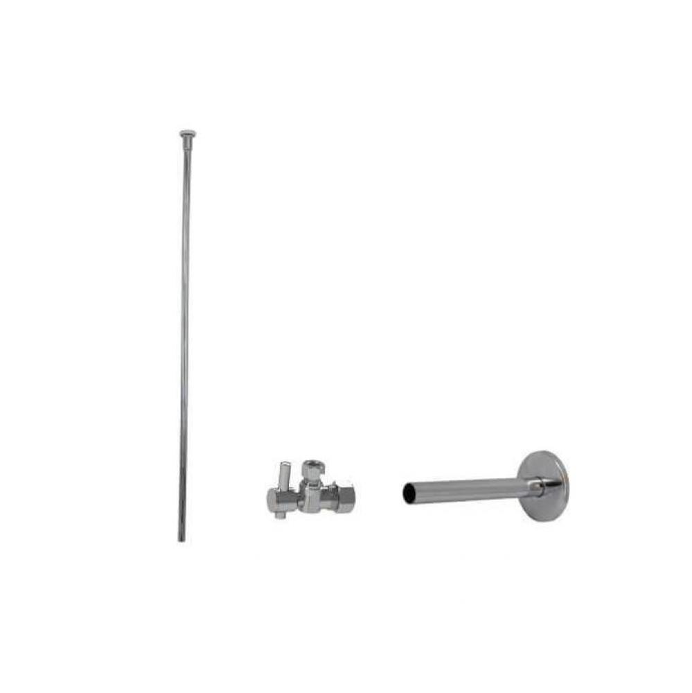 Toilet Supply Kit - Mini Lever Handle with 1/4 Turn Ball Valve (MT521-NL) - Angle, Cover Tube, Fla