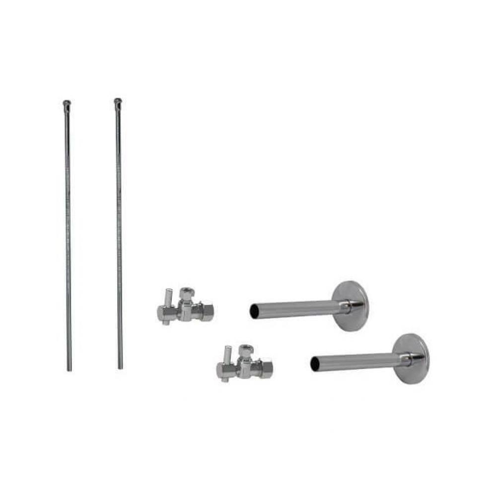 Lavatory Supply Kit - Mini Lever Handle with 1/4 Turn Ball Valve (MT521-NL) - Angle, Cover Tubes,