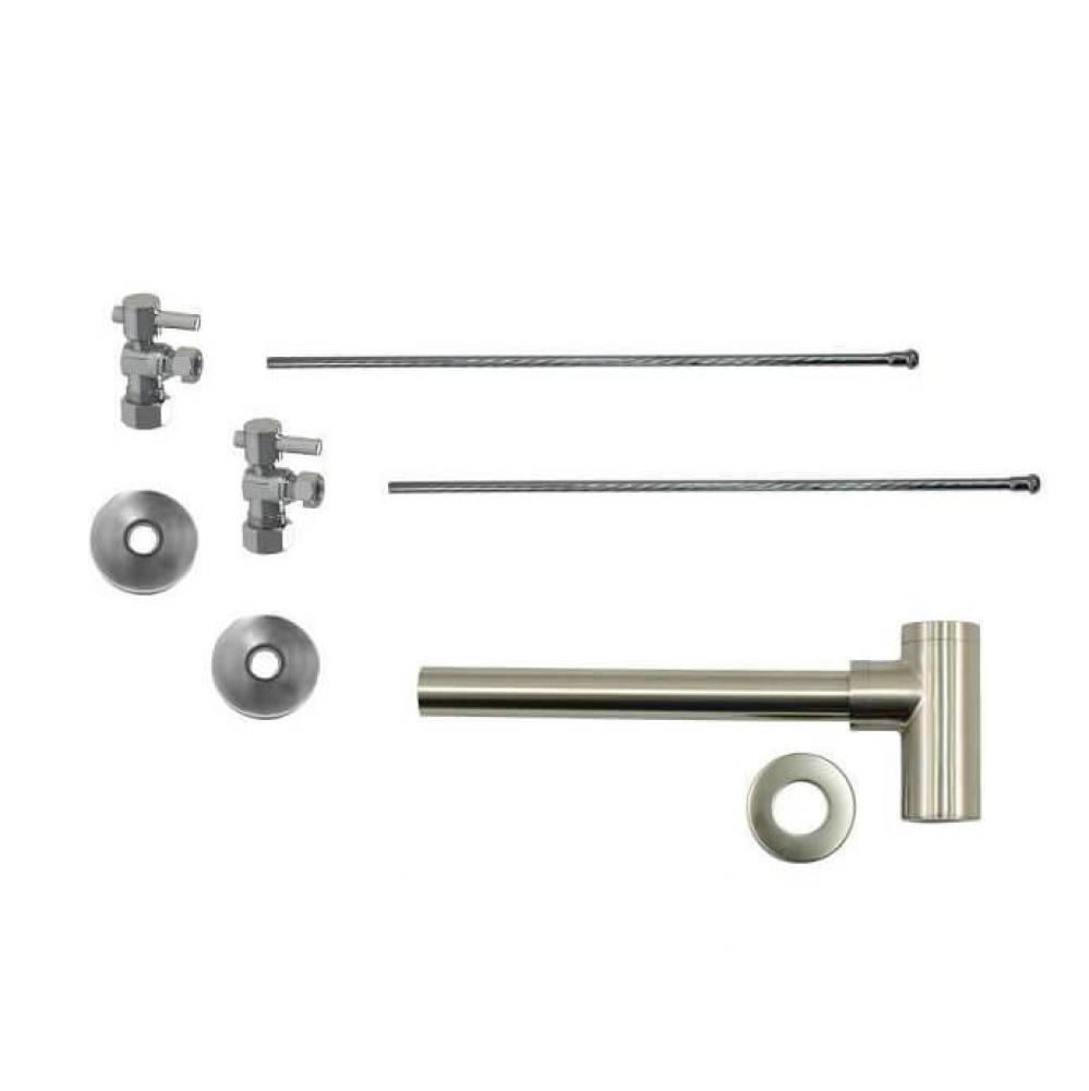 Lavatory Supply Kit - Mini Lever Handle with 1/4 Turn Ball Valve (MT521-NL) - Angle, Round Bottle