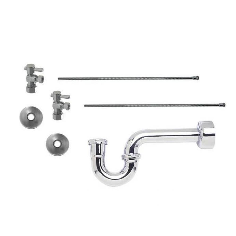 Lavatory Supply Kit - Mini Lever Handle with 1/4 Turn Ball Valve (MT521-NL) - Angle, P-Trap 1-1/4&