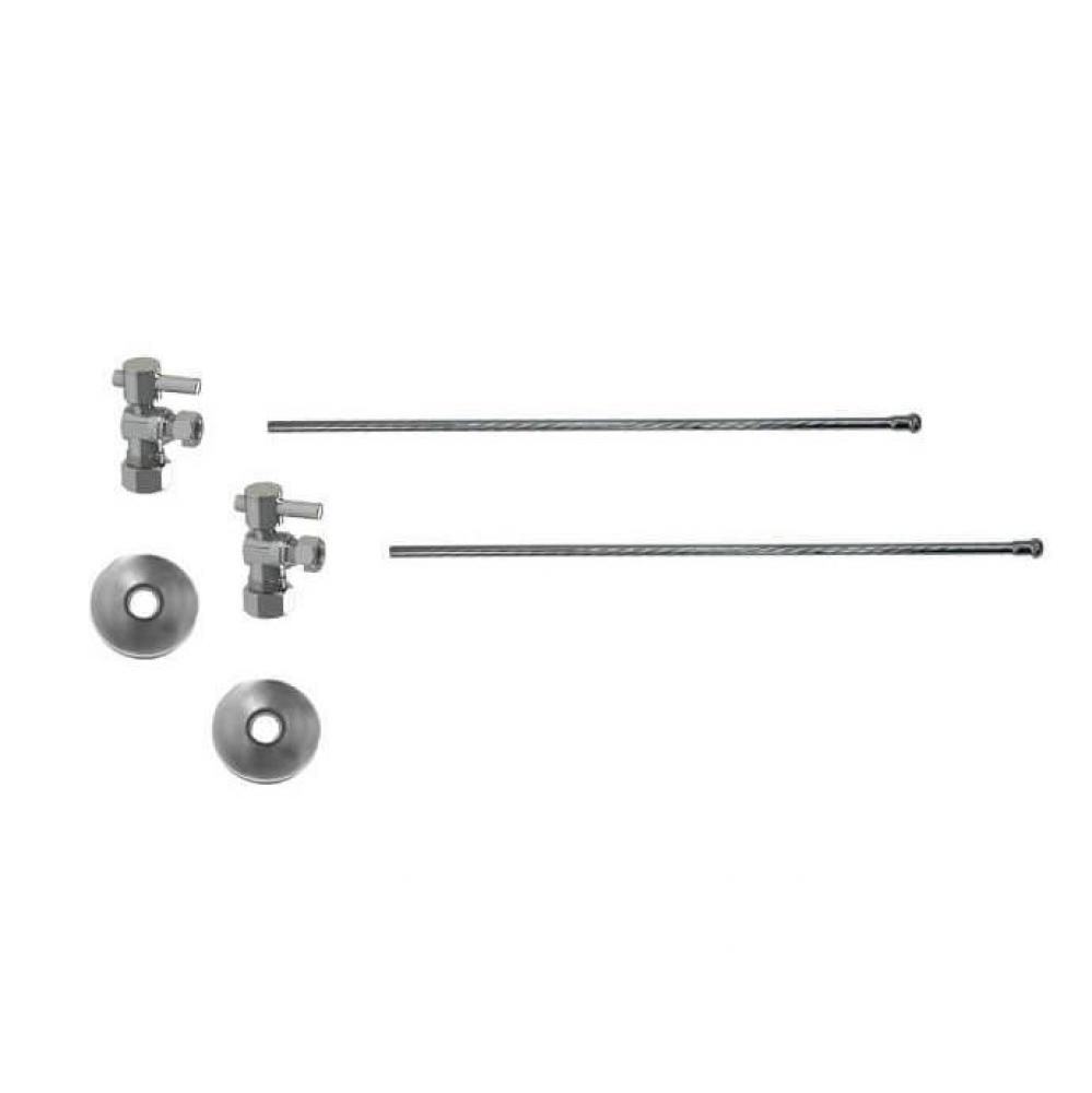 Lavatory Supply Kit - Mini Lever Handle with 1/4 Turn Ball Valve (MT521-NL) - Angle, No Trap