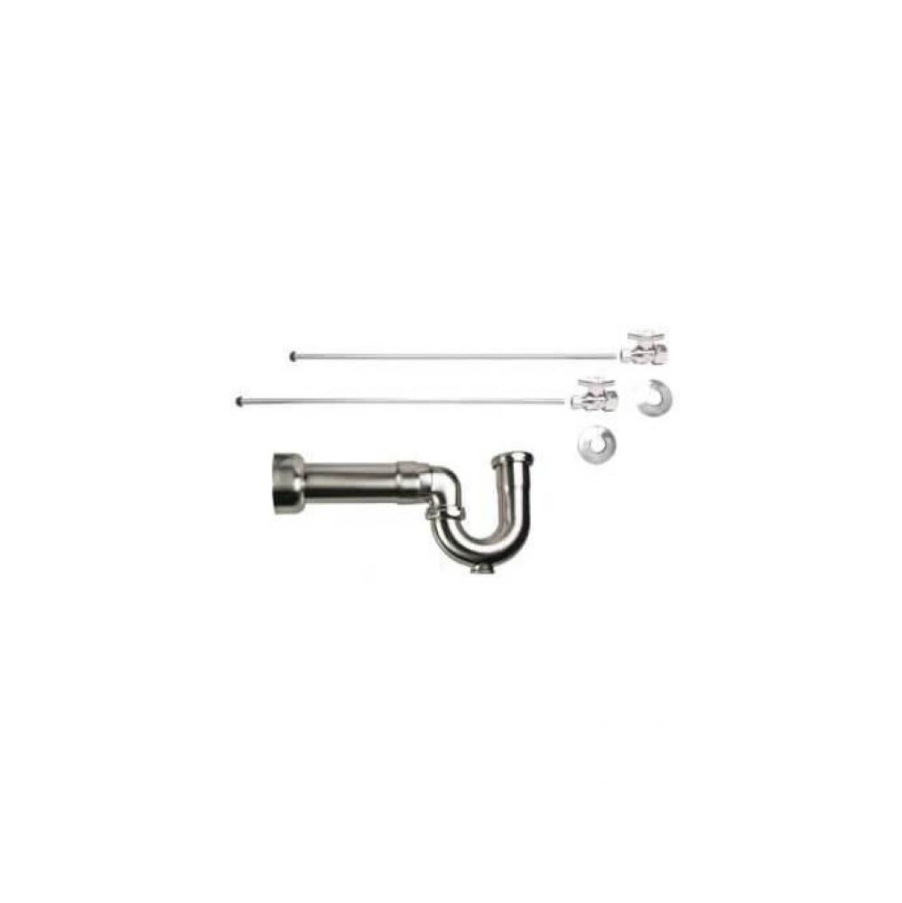 Lavatory Supply Kit - Brass Oval Handle with 1/4 Turn Ball Valve (MT410-NL) - Straight, Massachuse