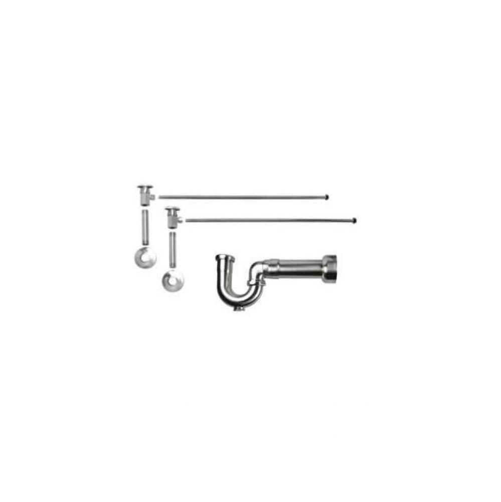 Lavatory Supply Kit - Brass Oval Handle with 1/4 Turn Ceramic Disc Cartridge Valve (MT6001-NL) - A