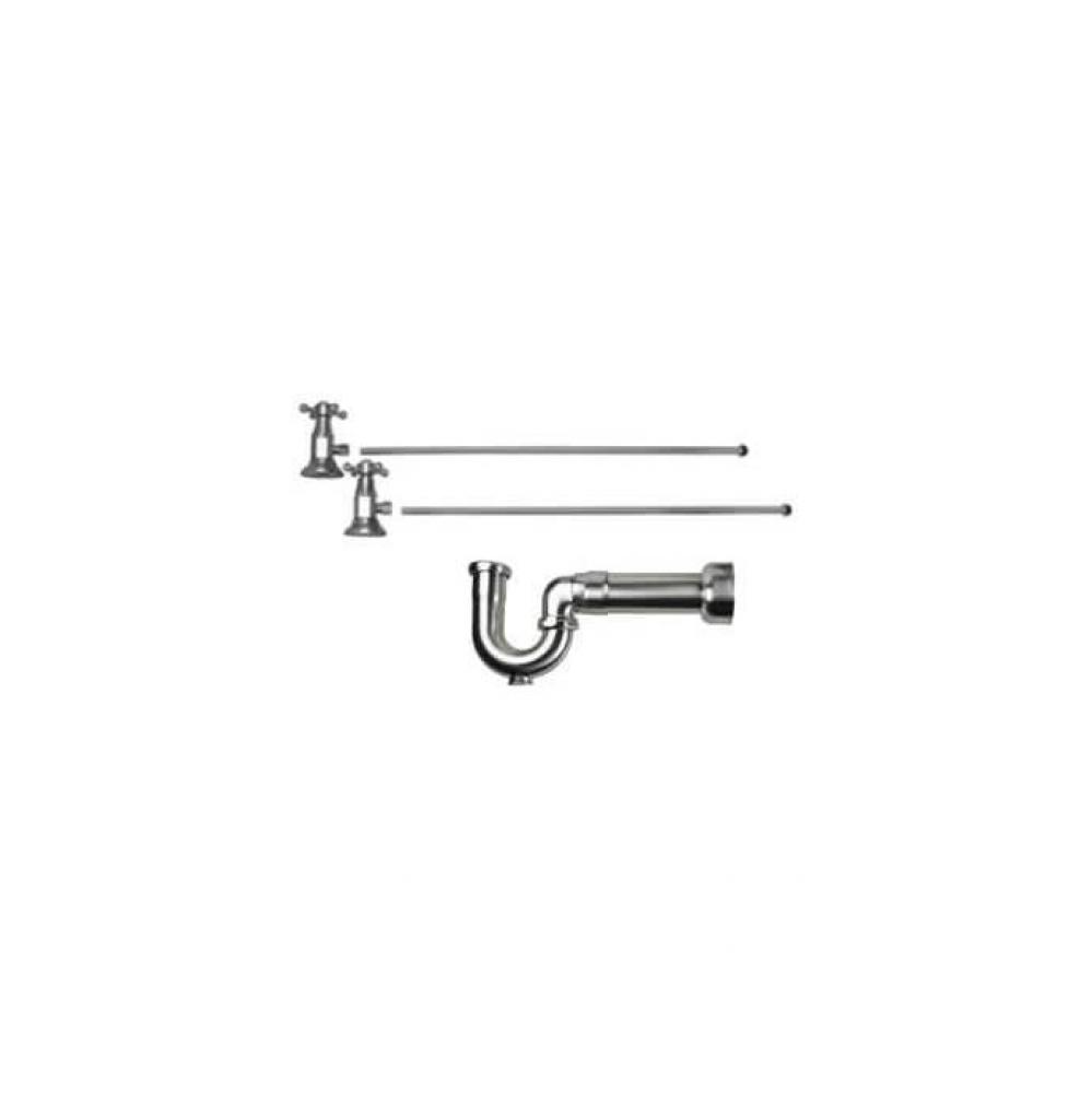 Lavatory Supply Kit - Brass Deluxe Cross Handle with 1/4 Turn Ceramic Disc Cartridge Valve (MT4004