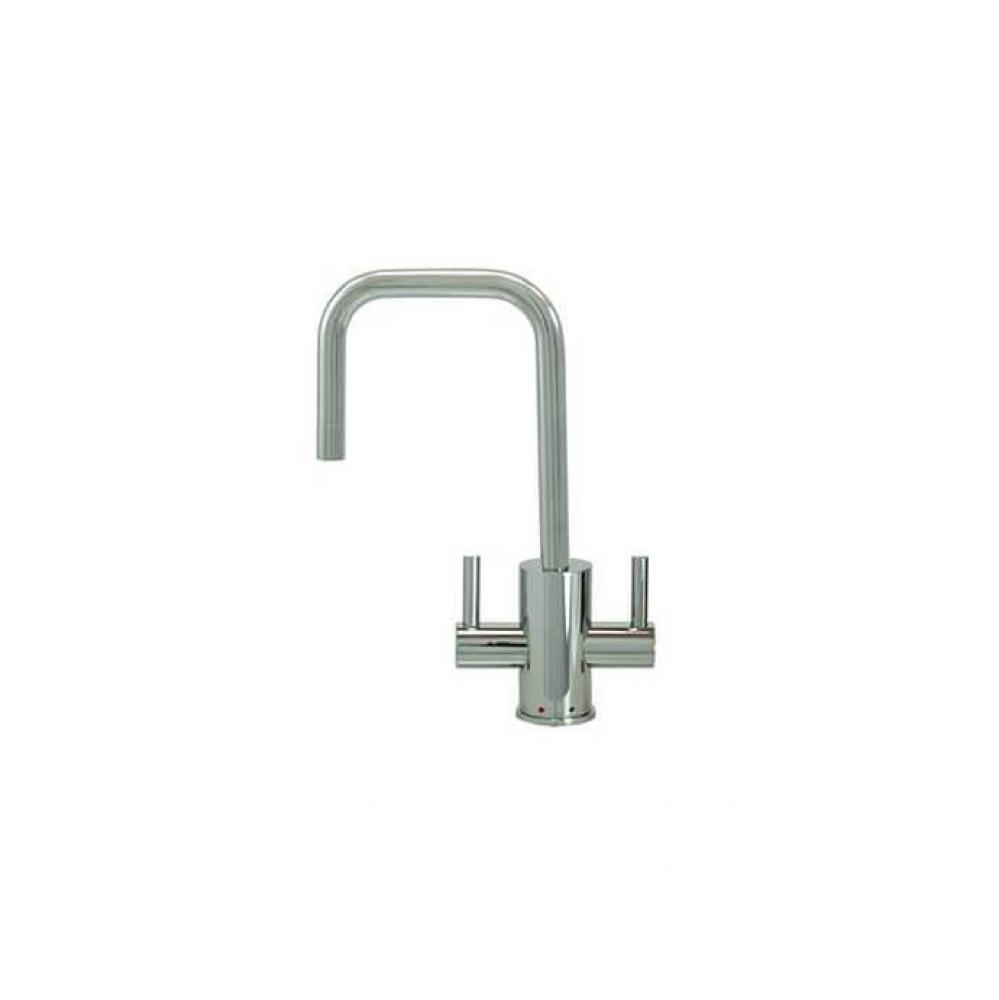 Hot & Cold Water Faucet with Contemporary Round Body & Handles (90-degree Spout)