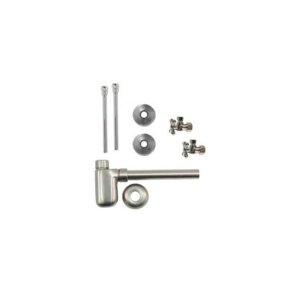 Lavatory Supply Kit - Brass Cross Handle with 1/4 Turn Ball Valve (MT621-NL) - Angle, Bottle Trap