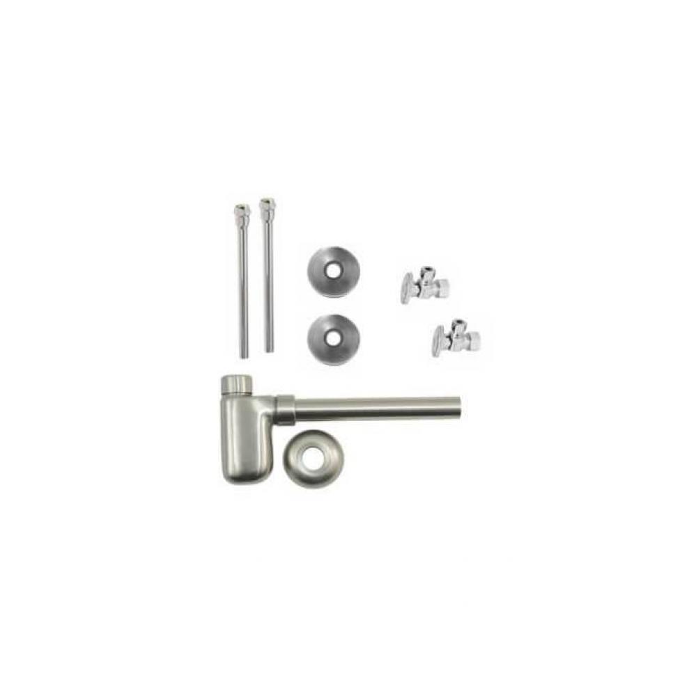 Lavatory Supply Kit - Brass Oval Handle with 1/4 Turn Ball Valve (MT403-NL) - Angle, Bottle Trap