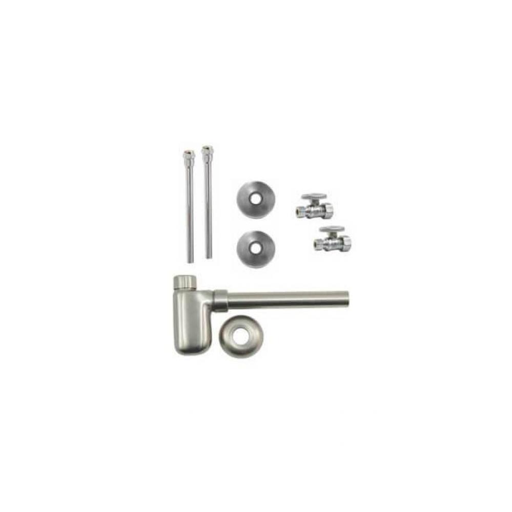 Lavatory Supply Kit - Brass Oval Handle with 1/4 Turn Ball Valve (MT410-NL) - Straight, Bottle Tra