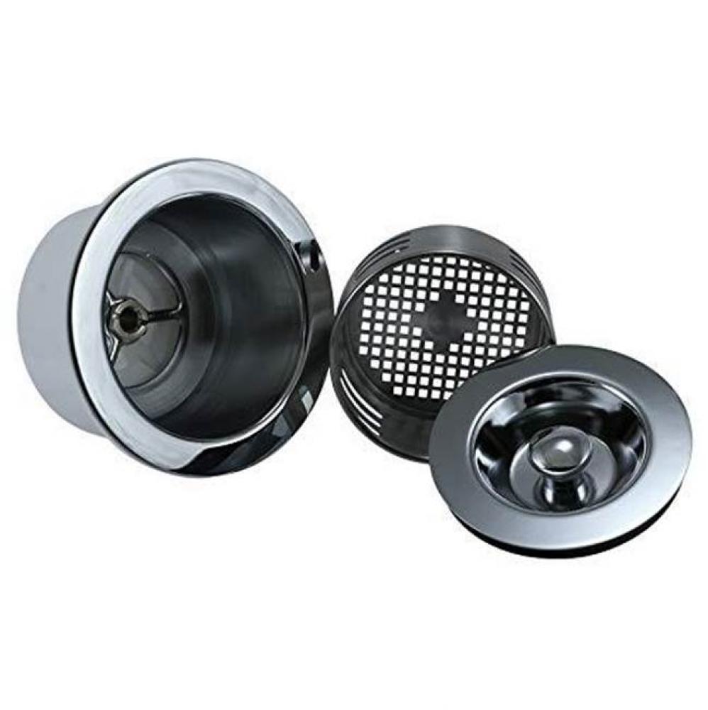 3-in-1 - 3-1/2'' Kitchen Sink Strainer with Stopper Lid and Lift-Out Basket