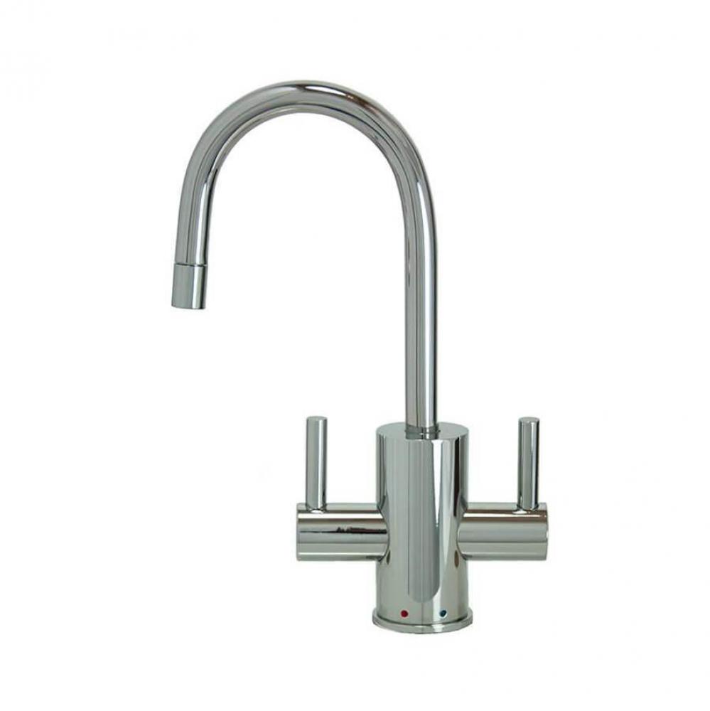 Hot and Cold Water Faucet with Contemporary Round Body and Handles