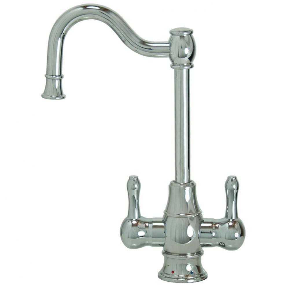 Hot & Cold Water Faucet with Traditional Double Curved Body & Curved Handles